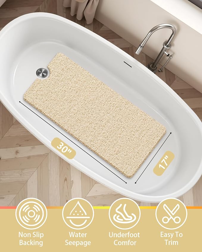 Non Slip Shower Mats for Inside Shower, 17x30 Inch, Anti-Slip Bathtub Mats for - Image 2