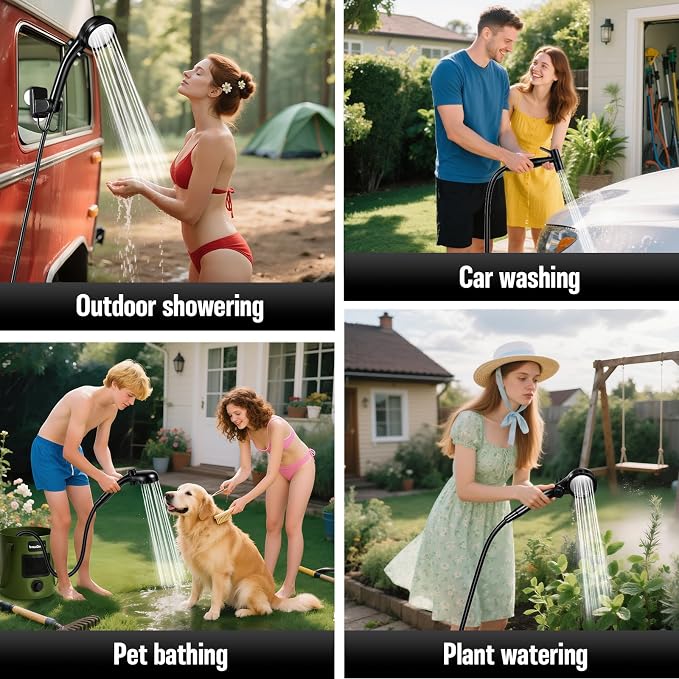 Portable Shower for Camping, 6000mAh Rechargeable Camp Shower Pump - Image 7