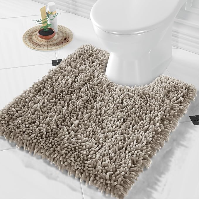 Yimobra Toilet Rugs U Shaped Washable, Extra Thick Soft Absorbent Chenille by Yimobra