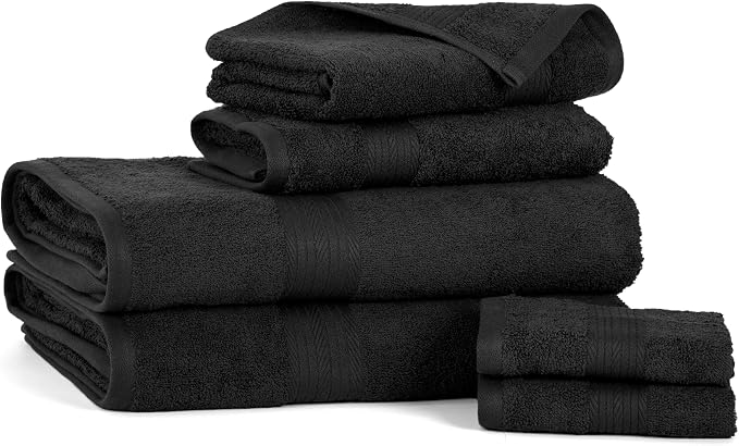 Ample Decor 100% Cotton Luxury 6 Piece Towels Set, 2 Bath Towels, 2 Hand Towels - Image 3
