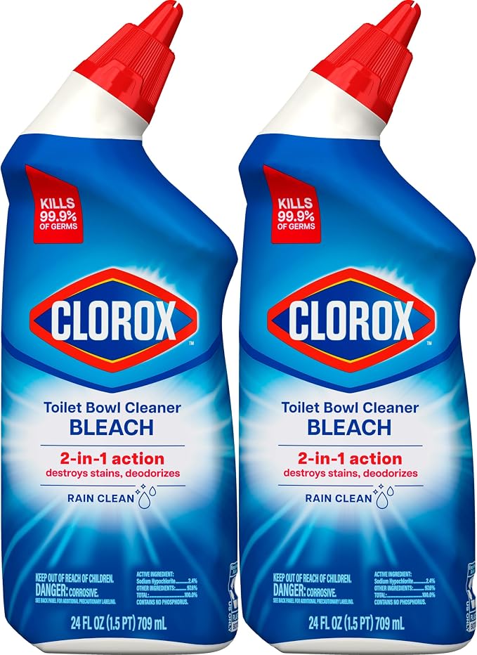 Clorox Toilet Bowl Cleaner Bleach, Rain Clean, 24 Fluid Ounces - Image 9