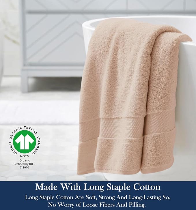 Delara Organic Cotton Luxuriously Plush Bath Towel Pack of 4 | GOTS & OEKO-TEX - Image 3