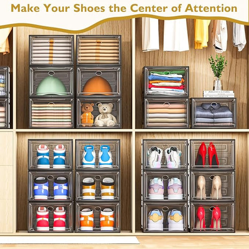 12 Pack Clear Shoe Storage Organizer - Image 2