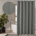 Gibelle Grey Shower Curtain for Bathroom, 3D Embossed Textured Fabric Shower by Gibelle