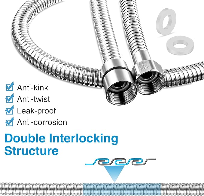 Dreyoo 1 Pack 59 Inch Shower Hose - Image 5