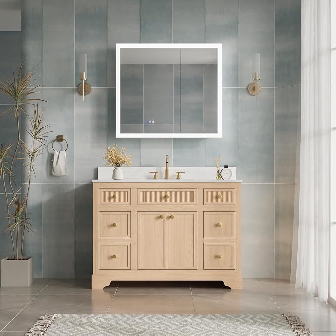 WELLFOR 36 x 32 Inch LED Medicine Cabinet - Image 5