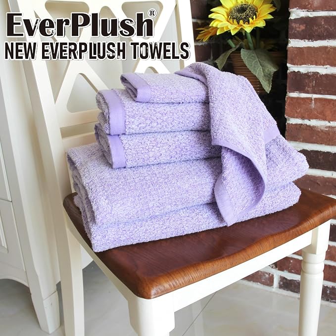 Everplush Diamond Jacquard 6 Pieces Bath Towel Set, Luxury Super Soft Oversized - Image 2