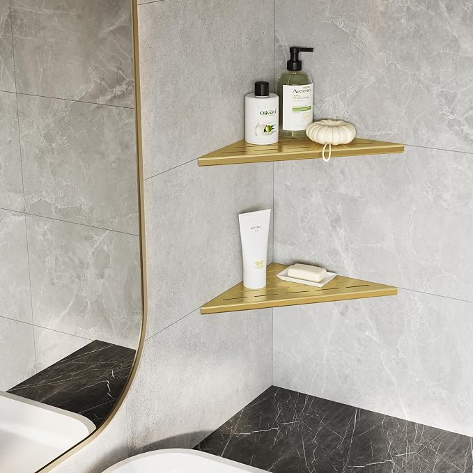 Neodrain 10 Inch Golden Corner Shower Shelves, 304 Stainless Steel Shower - Image 8