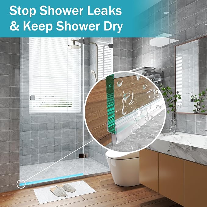 Shower Door Seal, Ultra Clear Frameless Shower Doors Strip, Stop Shower Leaks - Image 2