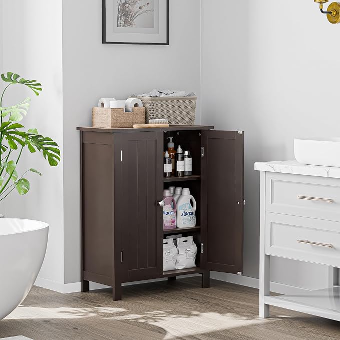 SUPER DEAL Modern Bathroom Floor Storage Cabinet - Image 4