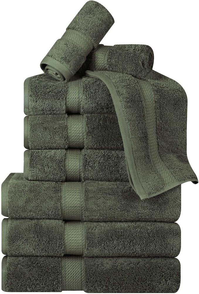 BNM Egyptian Cotton Heavyweight Towels, 800 GSM, Face/ Washcloths, Hand Towels by Blue+Nile+Mills