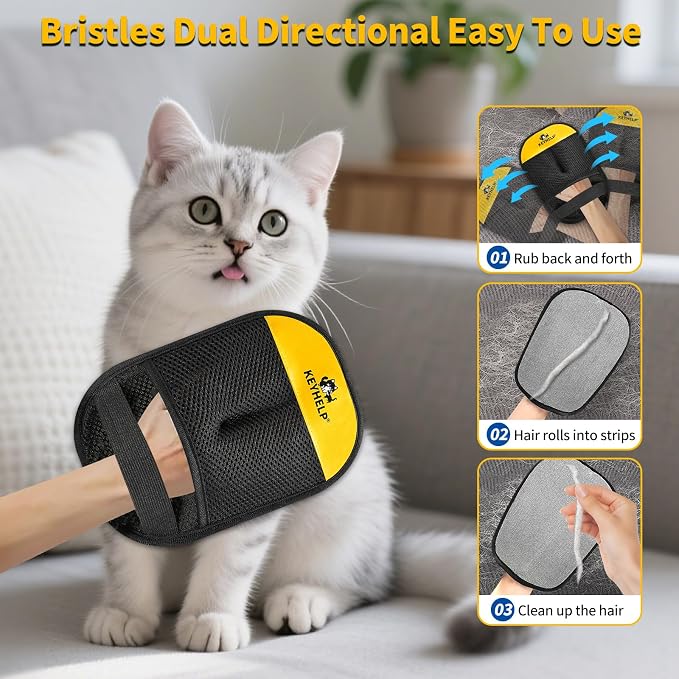 2PCS Pet Hair Removal Glove for Dogs & Cats, Newly Upgraded Reusable - Image 3