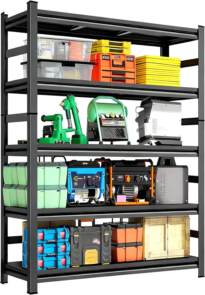 Metal Shelving Units for Garage, 5-Tier Adjustable Storage Shelves, Heavy Duty - Image 9