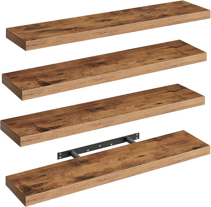 Floating Shelves for Wall, 1.5" Thick Wall Shelf Set of 4 by RALGEND