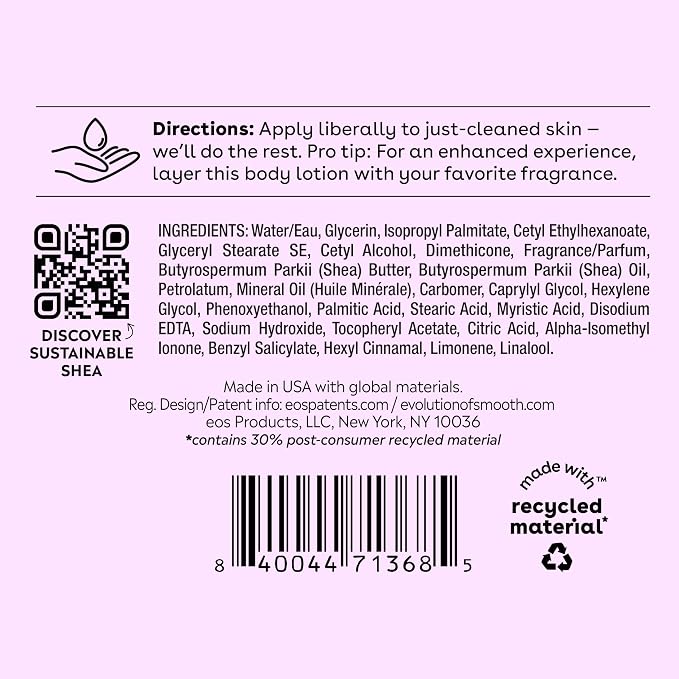 eos Shea Better Body Lotion, Fresh & Cozy, 24-Hour Moisture Skin Care, - Image 8
