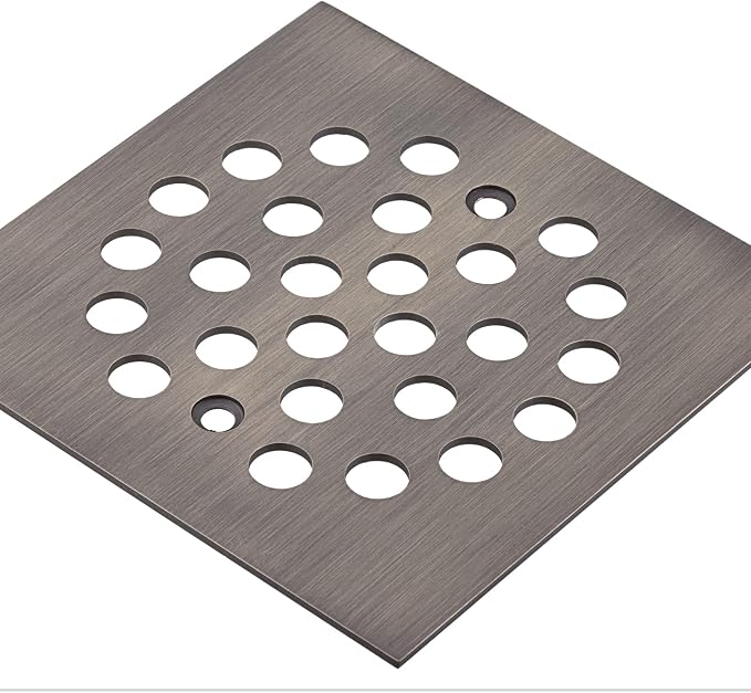Square 4-1/4 Inch Screw-in Shower Drain Cover Replacement Square Floor Drainer - Image 3