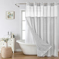 No Hook Long Shower Curtain Set by EACHOPE