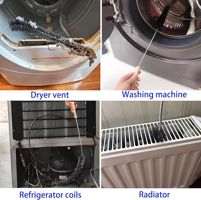 8 Pack Washing Machine Cleaning Brush, Dryer Vent Cleaner Kit, Flexible Dryer - Image 3