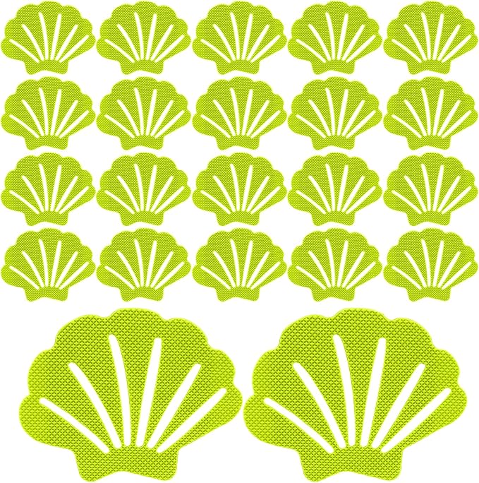 30 Pcs Non Slip Bathtub Stickers Green Adhesive Decals Sea Shell Shape Shower - Image 8