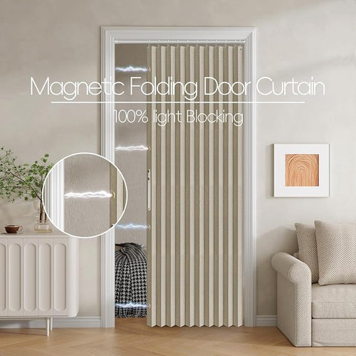 100% Blackout Fabric Folding Door Curtain - Image 2