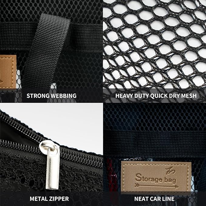 Mesh Shower Caddy Bag Portable Hanging Toiletry and Bath Organizer - Image 6