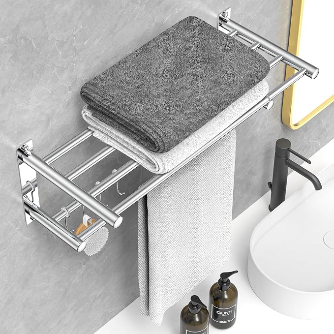 Adjustable Towel Bar for Bathroom Wall Mount17-30.7inch Adhesive Shower Towel - Image 2