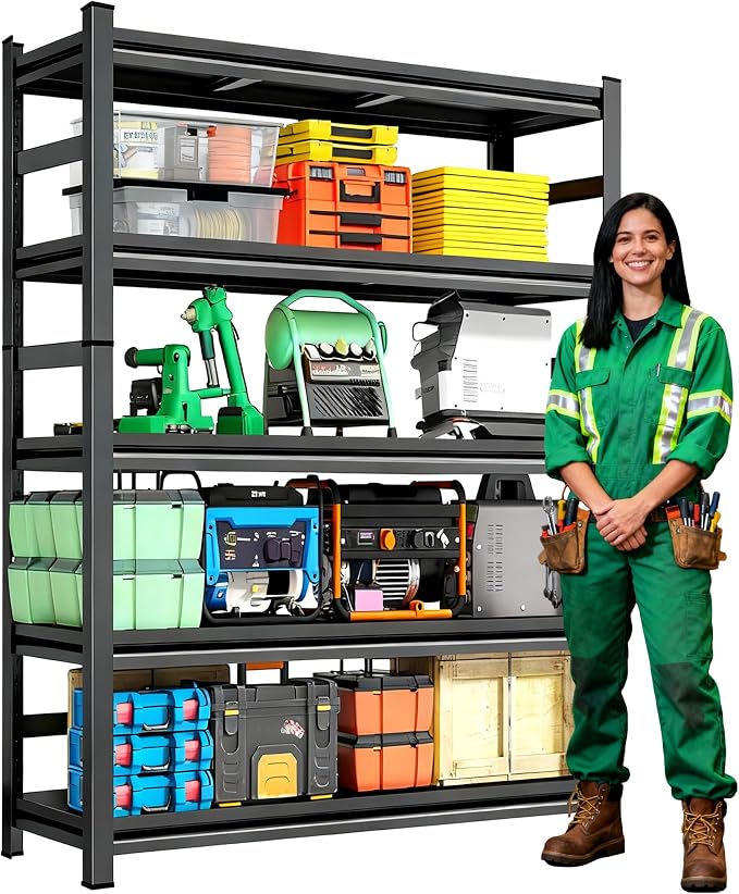 Metal Shelving Units for Garage, 5-Tier Adjustable Storage Shelves, Heavy Duty by Buynow
