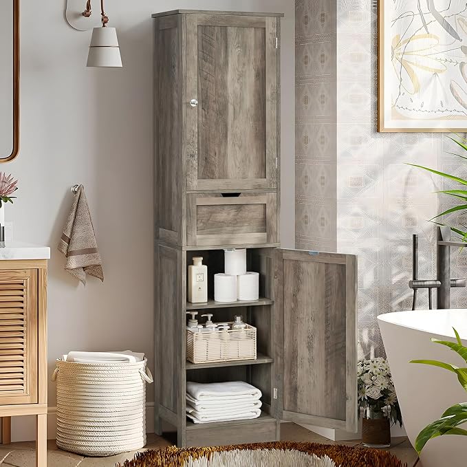 Iwell 67" Tall Storage Cabinet, Narrow Storage Cabinet - Image 2