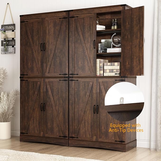 71" Tall Kitchen Pantry, Farmhouse Storage Cabinet - Image 5