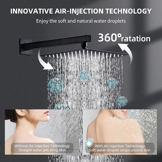 Shower Faucet Set, Handheld Wall Mounted Showerhead and Waterfall Tub Spout - Image 2
