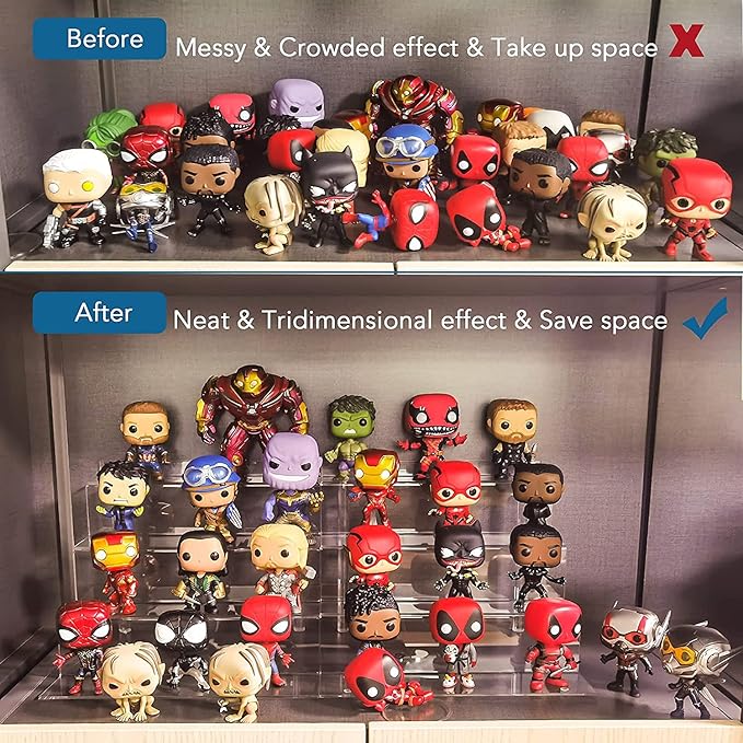 9 Inch Acrylic Shelf for Perfume Organizer in 3 Pack, 4 Tier Funko POP Shelves - Image 4