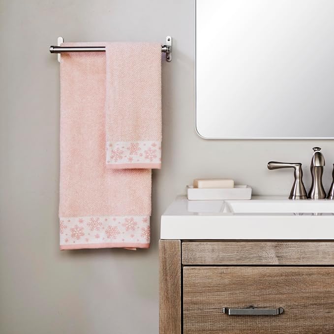 SKL Home Christmas/Winter Heather Snowflake 100% Cotton Premium Bath Towel - Image 4