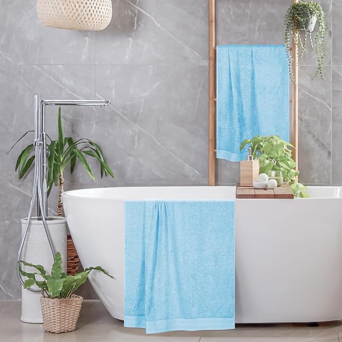 Cotton 2 Pack Oversized Bath Towel Set 28x55 inches, Large Bath Towels - Image 4