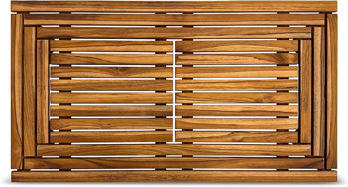 StrongTek Large Teak Bath Mat, 35.4" x 20" Solid Wood Shower Mat by StrongTek