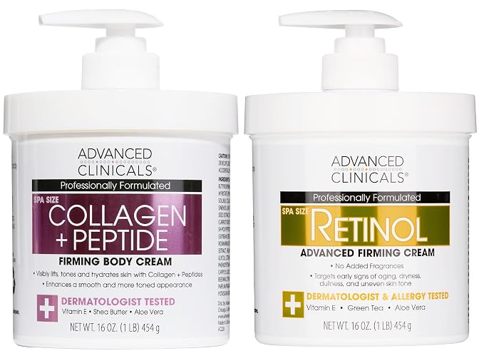 Advanced Clinicals Retinol Cream + Collagen Peptides Body Moisturizer & Face by AdvancedClinicals