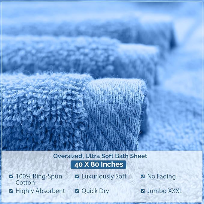 DAN RIVER Pack of 1 Bath Sheet 40x80 Inches, Luxury Bath Towel Set, Extra Large - Image 6