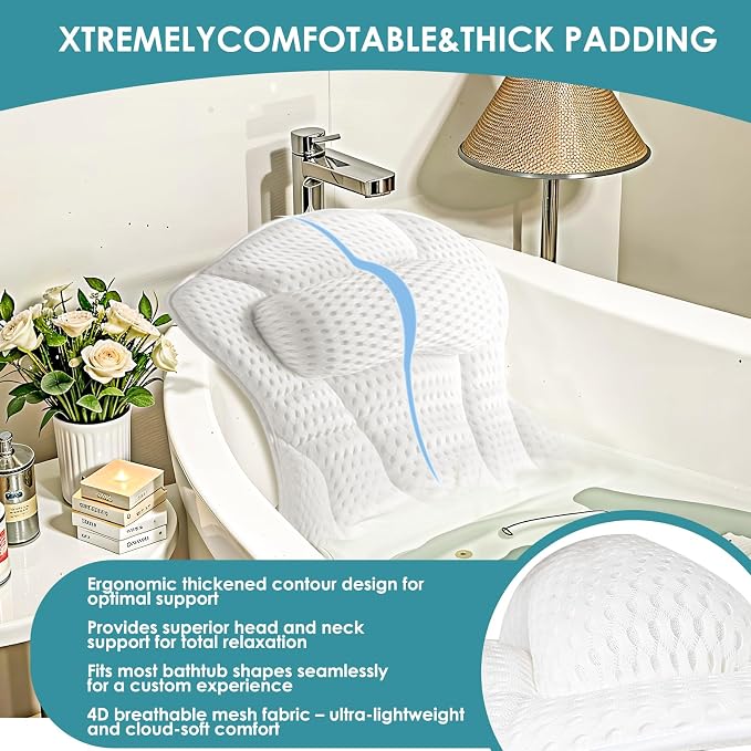 Bath Pillow Bathtub Pillow, Luxury Bath Pillow - Image 3