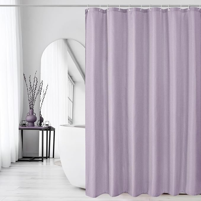 Gibelle Extra Long Shower Curtain 72 x 84, Tall Waffle Weave Textured Fabric - Image 6