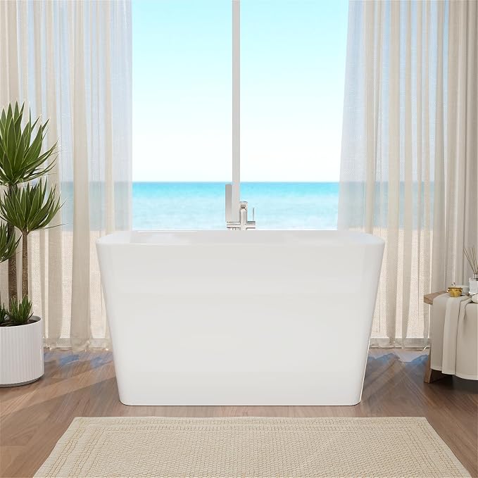 47" Lucite Acrylic Freestanding Bathtub，Square Shape Janpanese Soaking Tub - Image 2