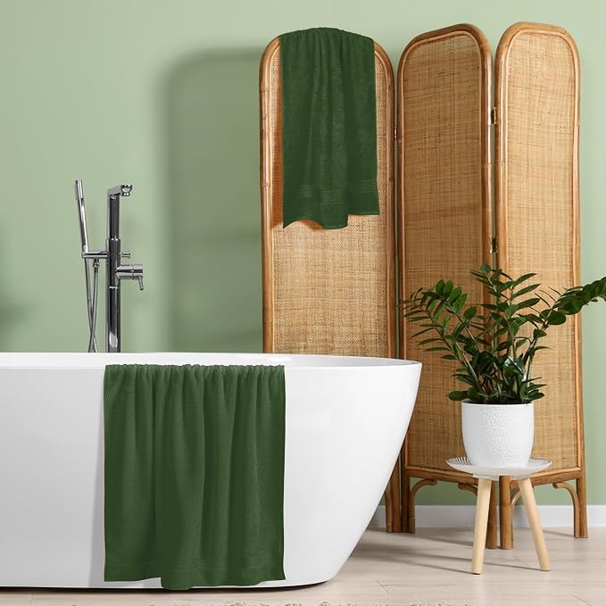 Belizzi Home Cotton 2 Pack Oversized Bath Towel Set 28x55 inches, Large Bath - Image 4
