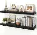 Floating Shelves for Wall, 9.3" Deep Wall Mounted Wood Shelves for Bathroom by Unknown