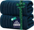 DAN RIVER Pack of 2 Bath Sheet 35x70 Inches, Big Towels Oversized Extra Ribbed by DanRiver