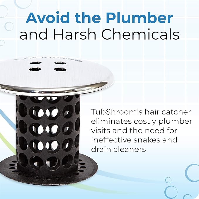 TubShroom Tub Drain Hair Catcher, Fits 1.5” 1.75” Bathtub Shower Drains - Image 5