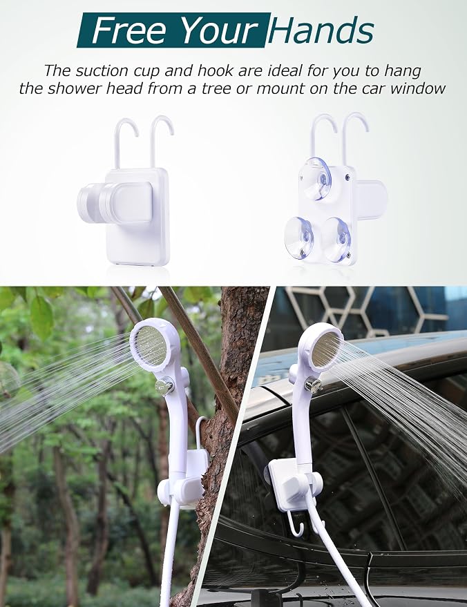 innhom Portable Camping Shower, 6000mAh Rechargeable Camp Shower Pump - Image 5