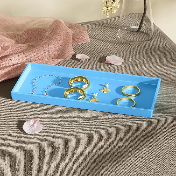 Vanity and Bathroom Tray, 11.8" ABS Countertop Organizer, Waterproof Vanity Tray - Image 4