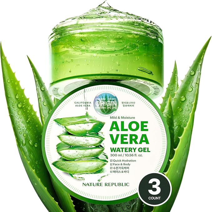 Nature Republic MILD & MOISTURE ALOE VERA WATERY GEL Quick Hydration & by NATUREREPUBLIC