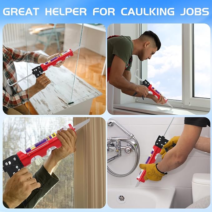Drip-free Caulking Gun Ratchet Rod Caulk Gun Applicator 15:1 Thrust Ratio - Image 6