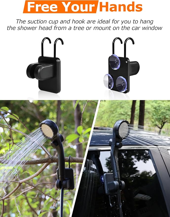 innhom Portable Camping Shower, 6000mAh Rechargeable Camp Shower Pump - Image 5