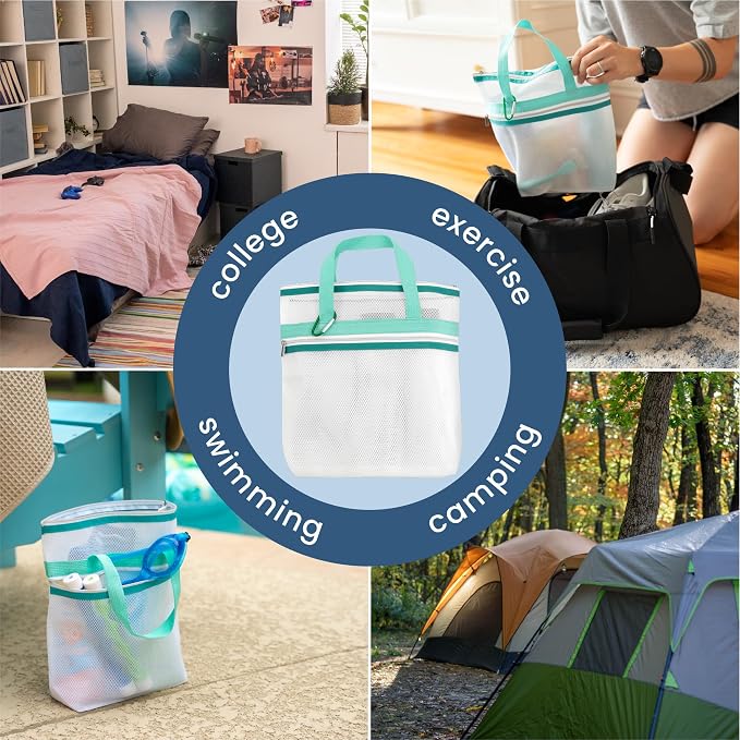 S&T INC. Mesh Shower Caddy, Shower Bag - Image 4