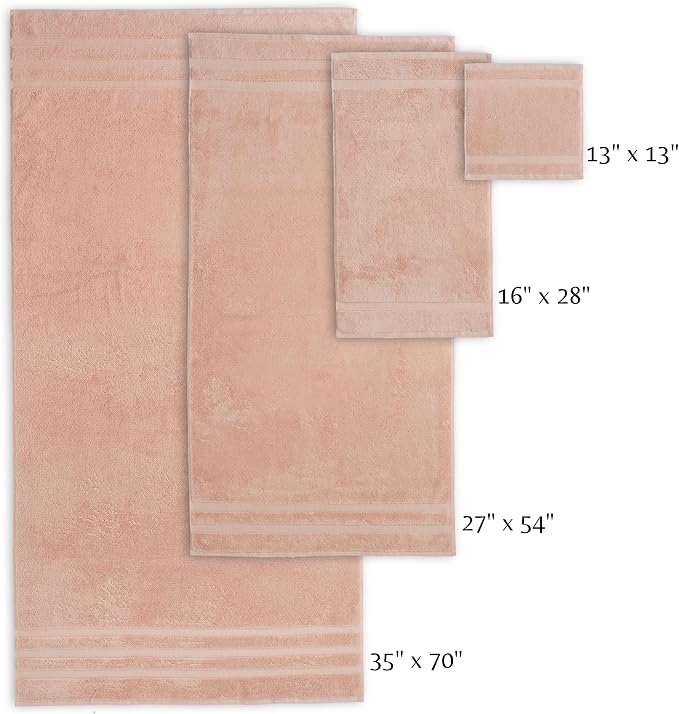 SOFE H&L | Olea Luxury Turkish Cotton Hand Towels Set of 4 Blush | Premium - Image 5